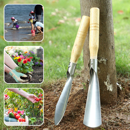 Grove Gardening Tools Set | Stainless Steel Weeding Shovel, Trowel, Rake