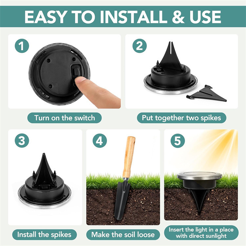 Solar Glow Ground Lights | Waterproof, Energy Efficient