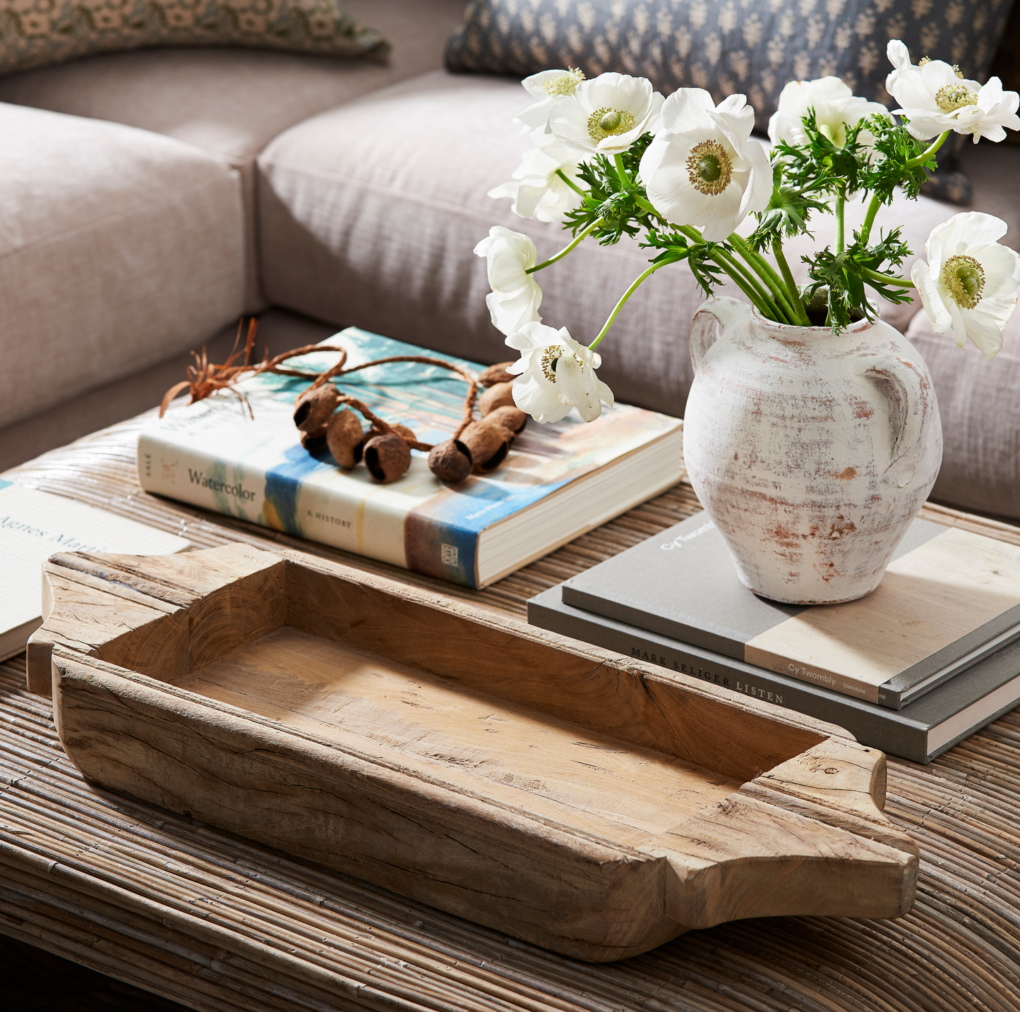 Wood Two-Handle Rectangular Parat