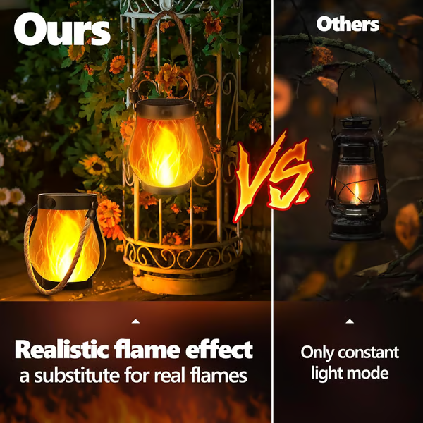 Dancing Flame Solar Lantern™ — Bring Warm, Flickering Magic Anywhere Outdoors