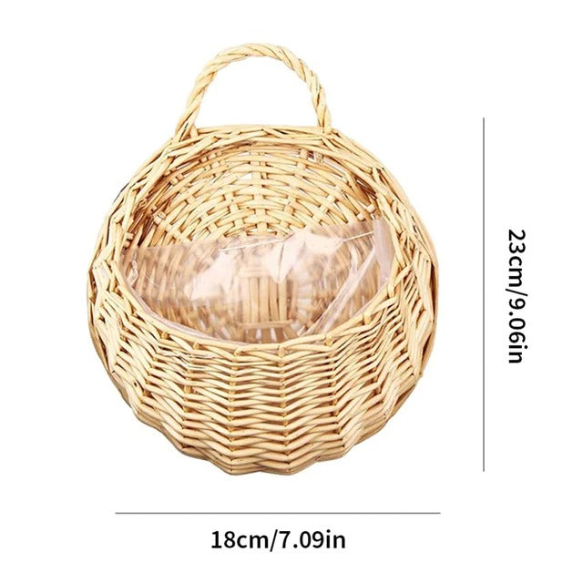 Handmade Rattan Hanging Wall Planter