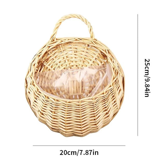 Handmade Rattan Hanging Wall Planter