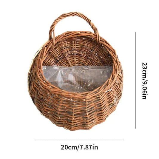 Handmade Rattan Hanging Wall Planter