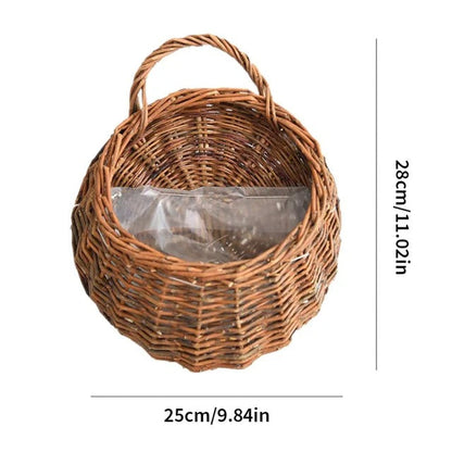 Handmade Rattan Hanging Wall Planter