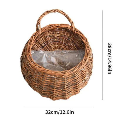 Handmade Rattan Hanging Wall Planter